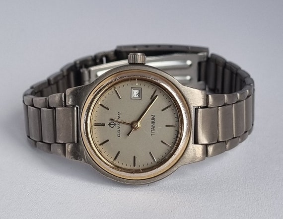 Vintage 1990 Swiss CANDINO 1.358.0.0.74 Reloj clasico de cuarzo para mujer de titanio con dia Etsy Mexico