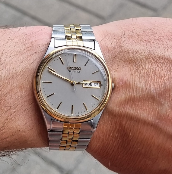 Buy Vintage SEIKO 7N43-8A30 Men's Quartz Watch W Double Calendar