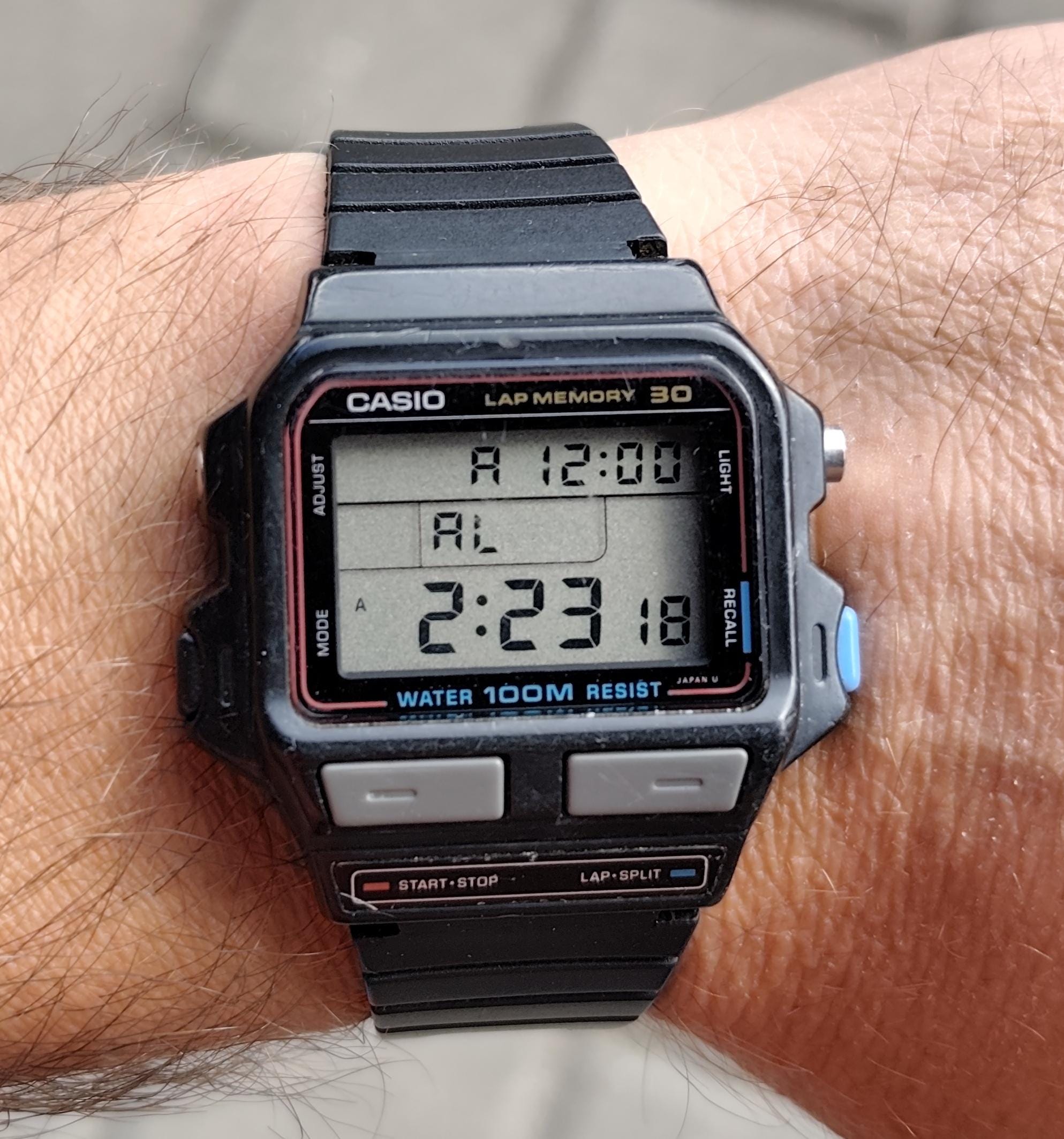 Original Vintage 1989 CASIO SDB-500W (863) Lap Memory 30 Men's