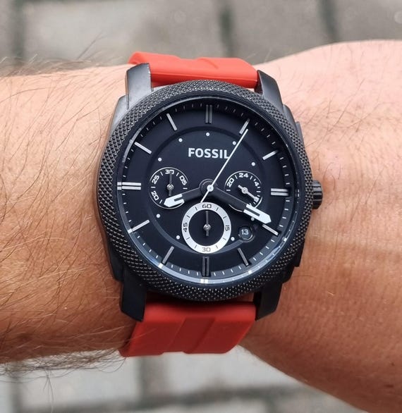 Rarer 2011 FOSSIL Machine FS4656 Limited Edition Men s Quartz Chronograph Watch Etsy Canada