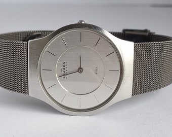 Reloj de cuarzo para hombre danés 2012 SKAGEN 233LSS, delgado, clásico y elegante con esfera plateada