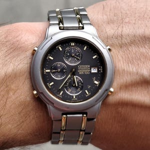 Vintage 1998 Citizen Titanium 6870-H11216 Chronograph Men's Quartz