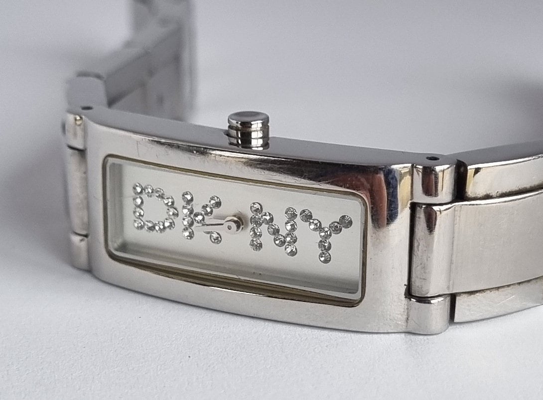 Retired 2013 DKNY Donna Karan NY 3409 Silver Dial Women s Quartz Watch W White Crystals Etsy Canada