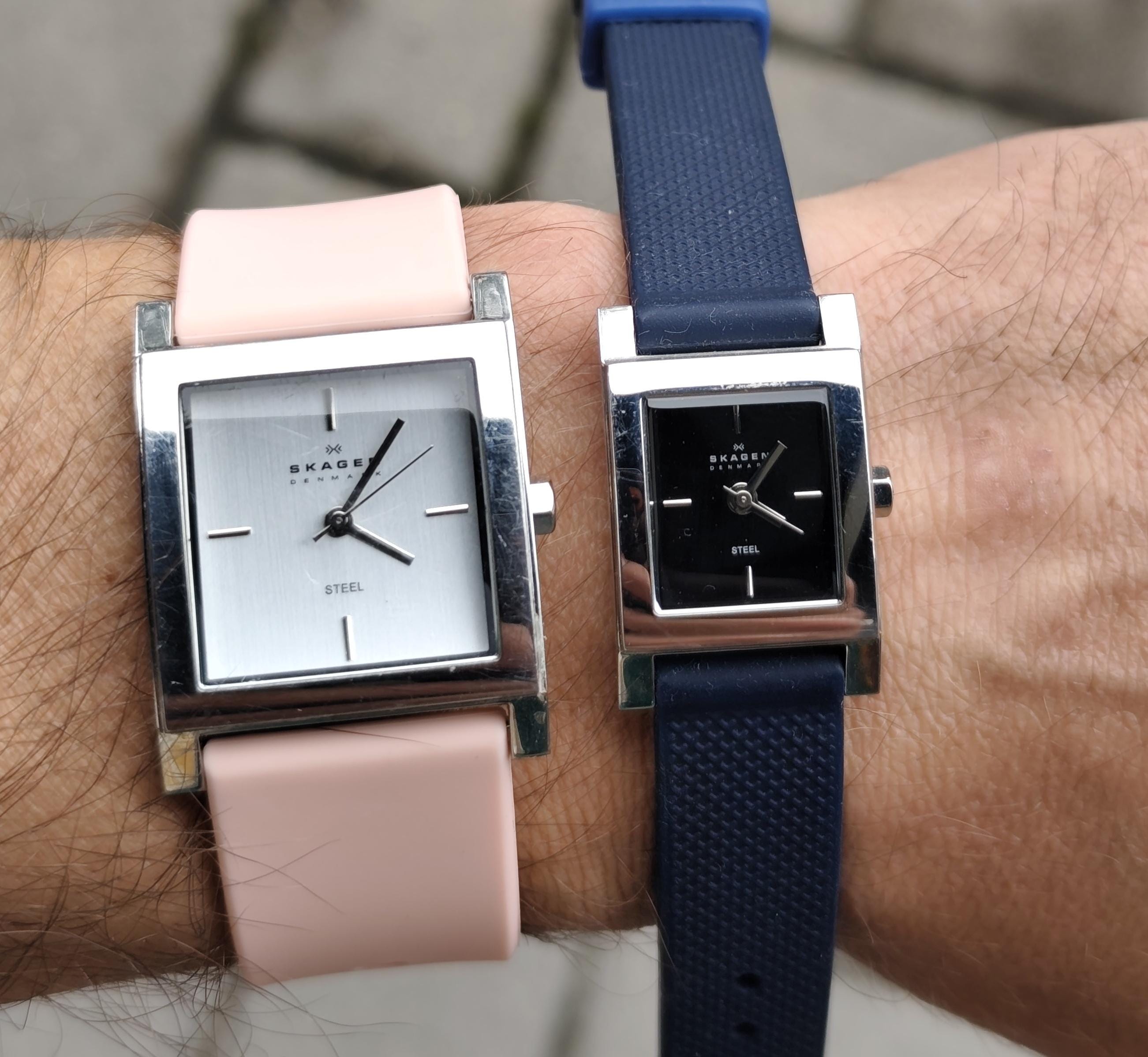 Skagen Denmark Watch Leather Pink Band Silver Gems Water Resistent Slim Quartz Skagen Women main image 2