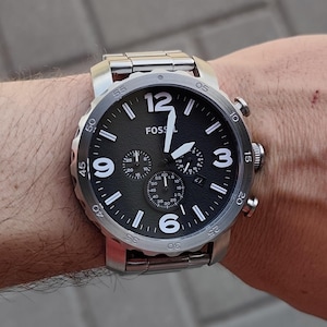 Gorgeous 2012 FOSSIL Nate JR1353 Chronograph Large Men's Quartz