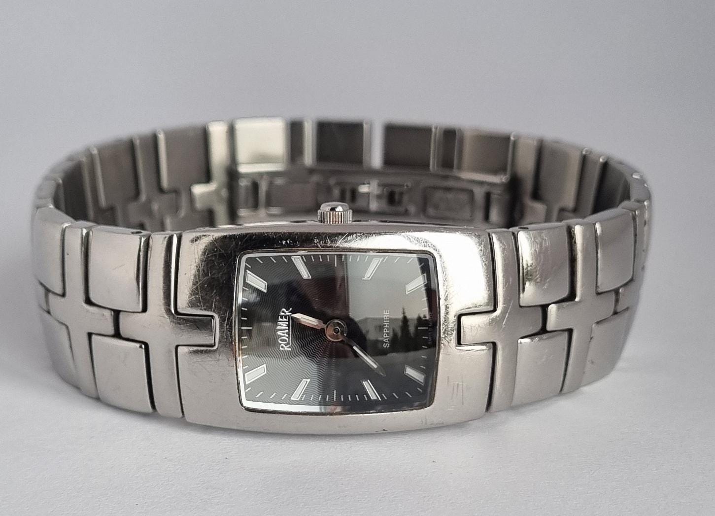 ロマーナ Vintage Swiss ROAMER SC2134 Sapphire Black Dial Women's Quartz