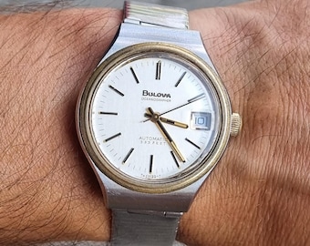 Vintage 1979 Schweizer BULOVA Ozeanograph 1132.10 Herren-Automatikuhr mit Tag