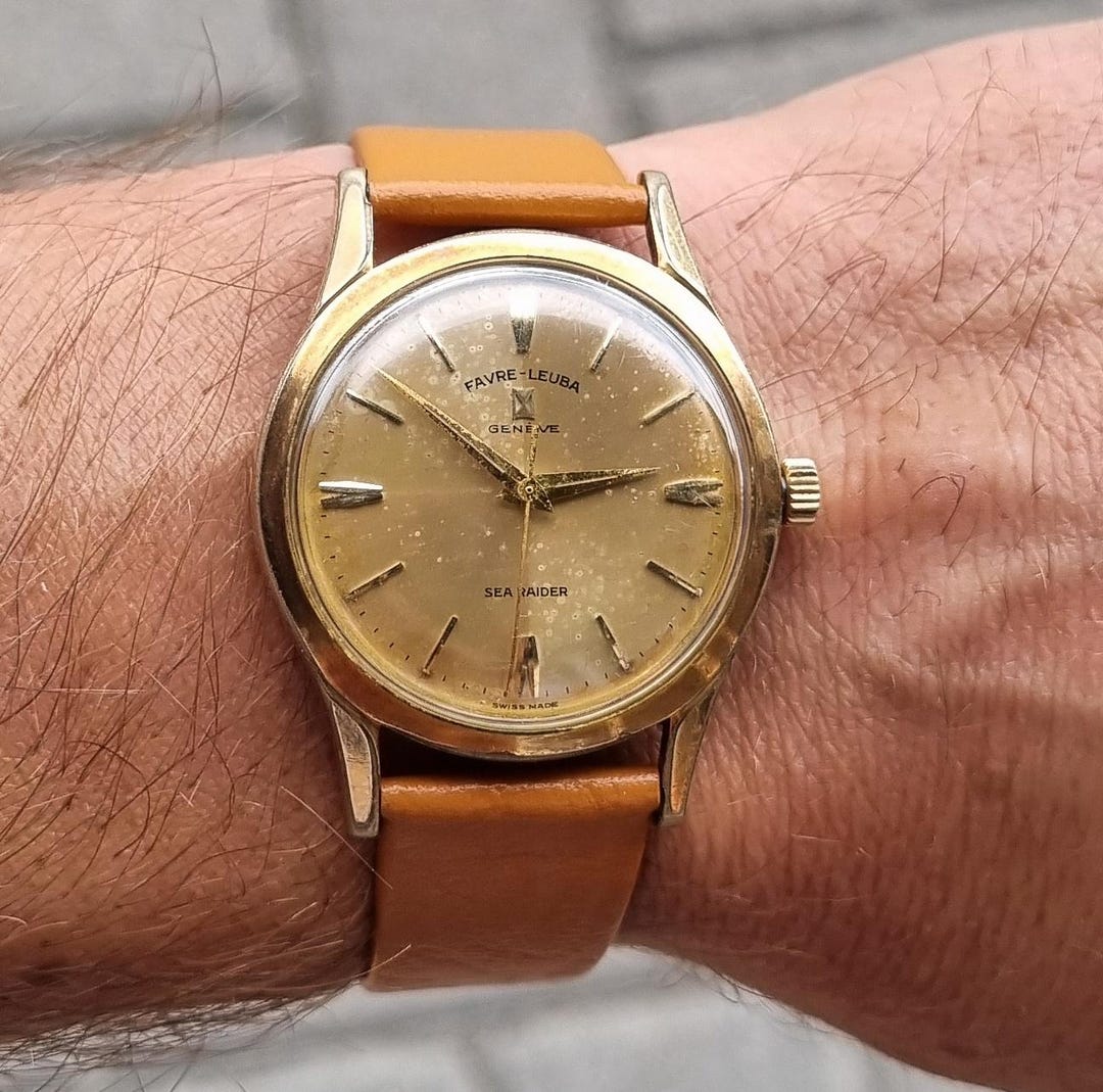 Swiss 1955 Favre Leuba Searaider Gold Plated Mechanical Men's