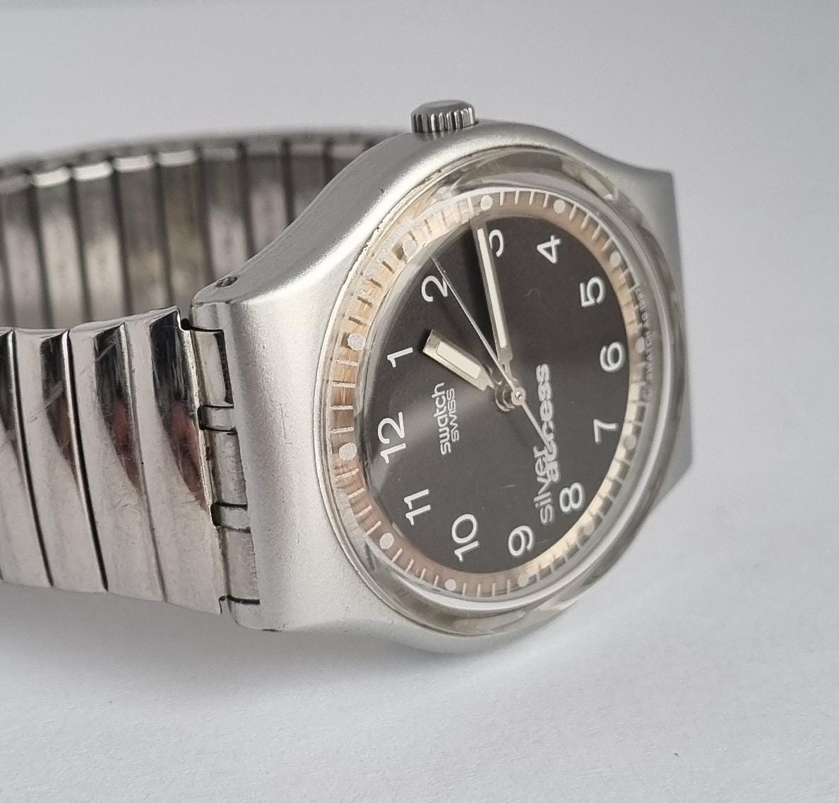 ヴィンテージ スイス 1997年 SWATCH シルバー アクセス レディース