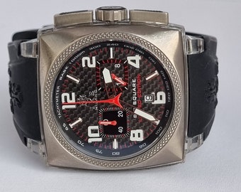 Rare Italian IKE MILANO Big Square Limited Edition Men's Chronograph Quartz Watch