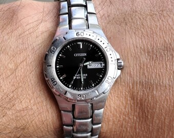 Vintage 2002 Japan CITIZEN 1002-S002605 Black Dial Women's Quartz