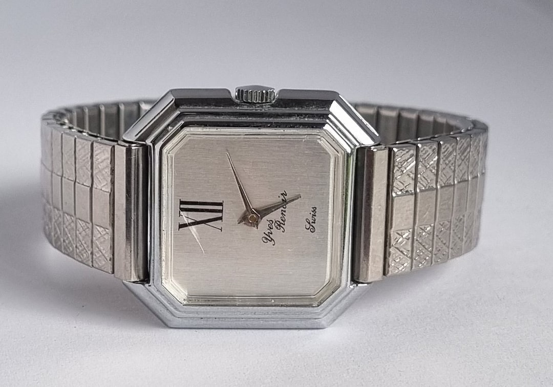 Vintage 1980 French YVES RENOIR Paris Silver Dial Mechanical