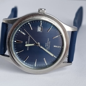 Vintage 1990 German Meister Anker 796.919 Blue Dial Men's Quartz Watch