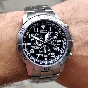 Vintage 2000 CITIZEN Eco-Drive Perpetual Calendar TITANIUM Chronograph Watch Men&#39;s Watch