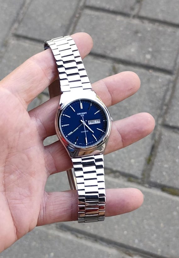 ORI様 オーダー専用ページ♪ Rare Vintage 1980's Japan ORIENT 589619-80 Blue Dial Men's Quartz