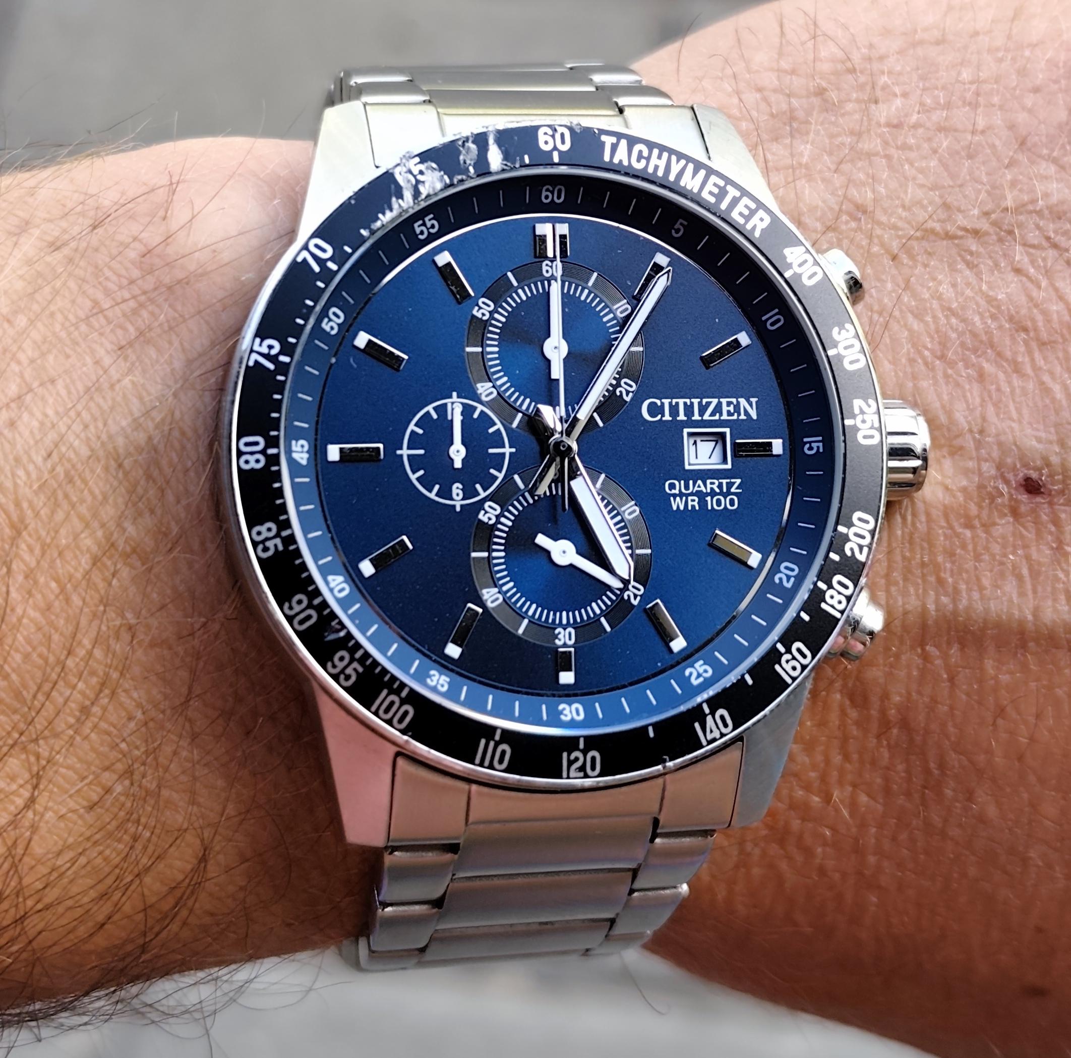Genuine 2017 CITIZEN 0510-S110912 Chronograph Blue Dial Men's