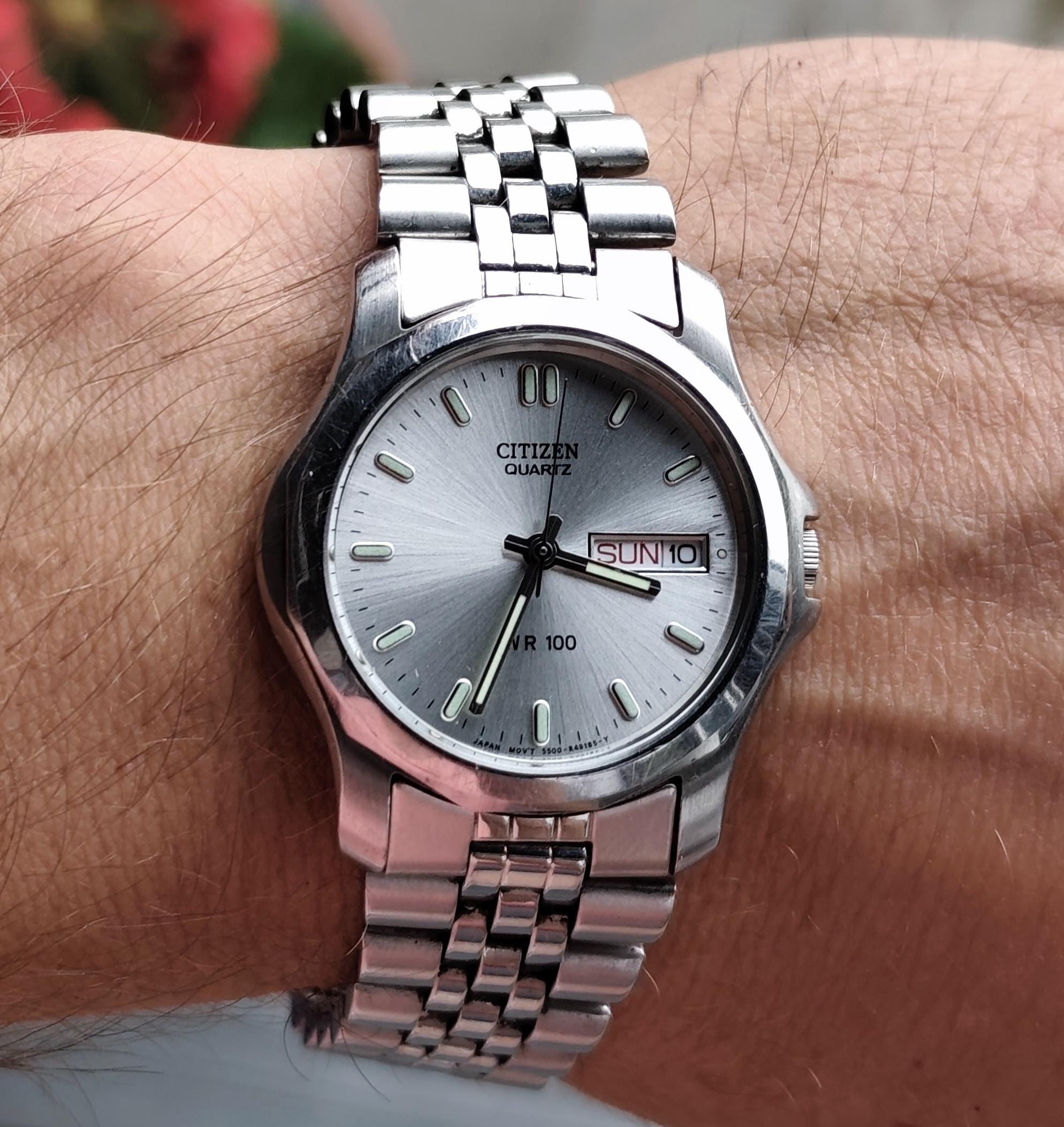 Vintage 1999 CITIZEN 5500-R11652 Silver Dial Men's Quartz Watch