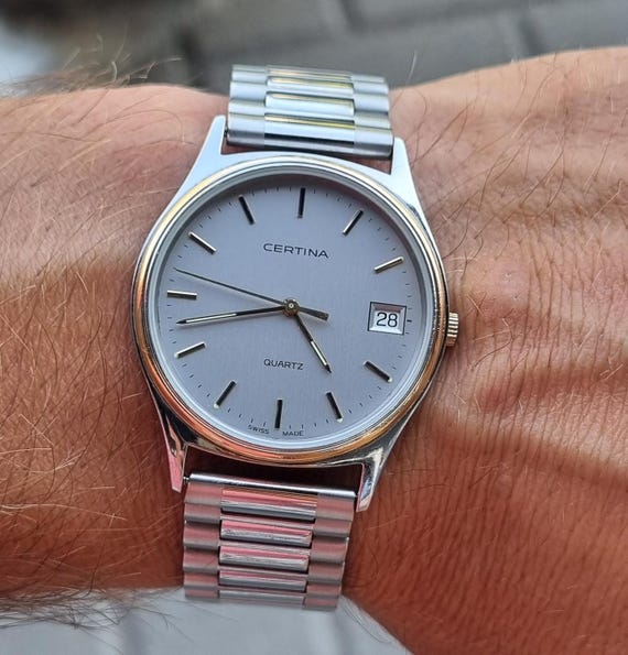 Vintage Swiss 1990 CERTINA 115.1086.43A Gray Dial Men s Quartz Classic Watch W Day Etsy