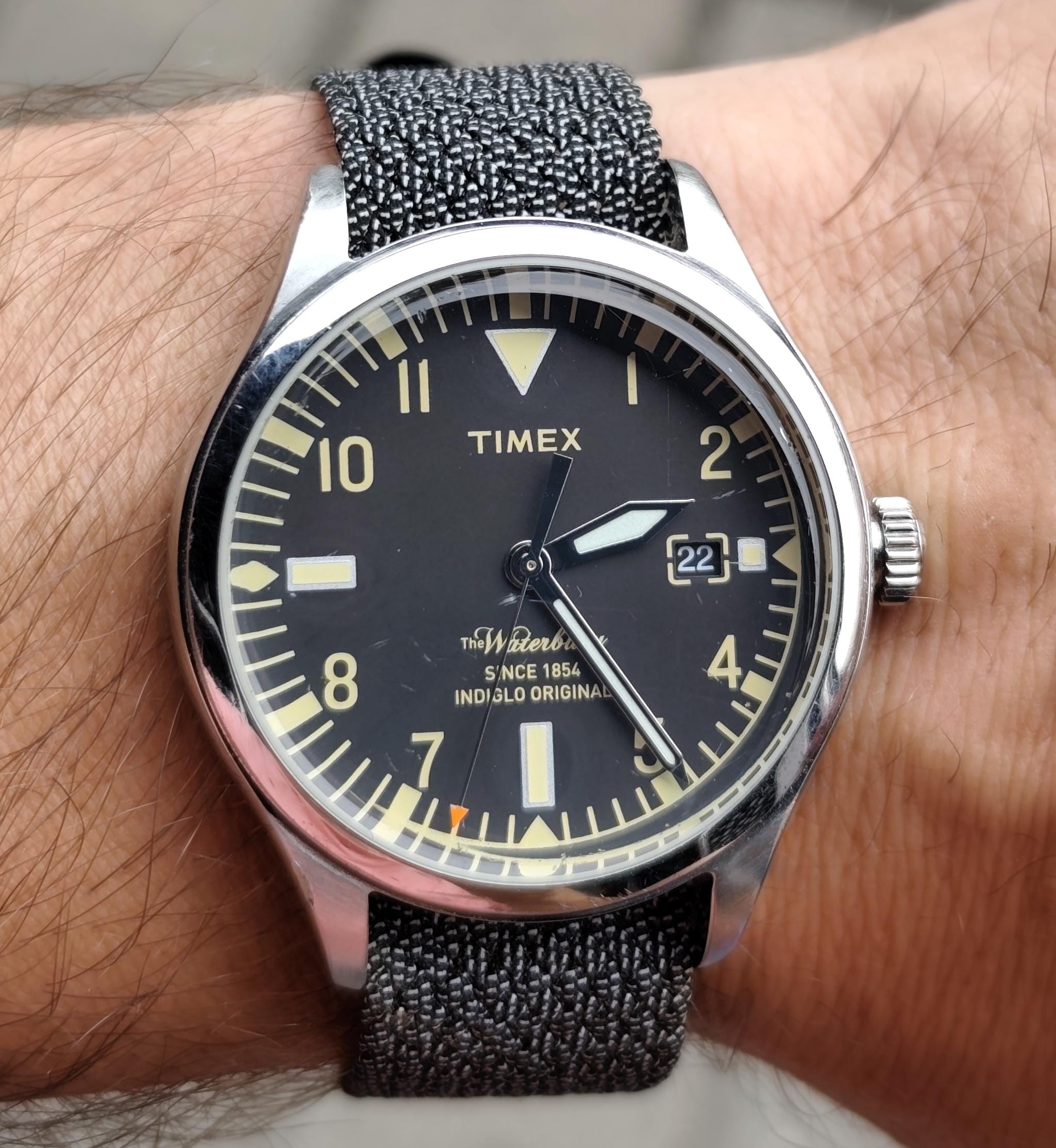 Vintage TIMEX the Waterbury TW2P84600 Black Dial Men's Quartz