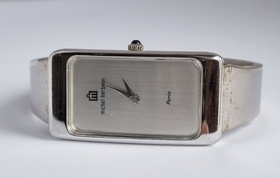 Reloj mecanico vintage de 1977 frances Michel Herbelin Paris 2687 para mujer con esfera plateada revisado Etsy Espana