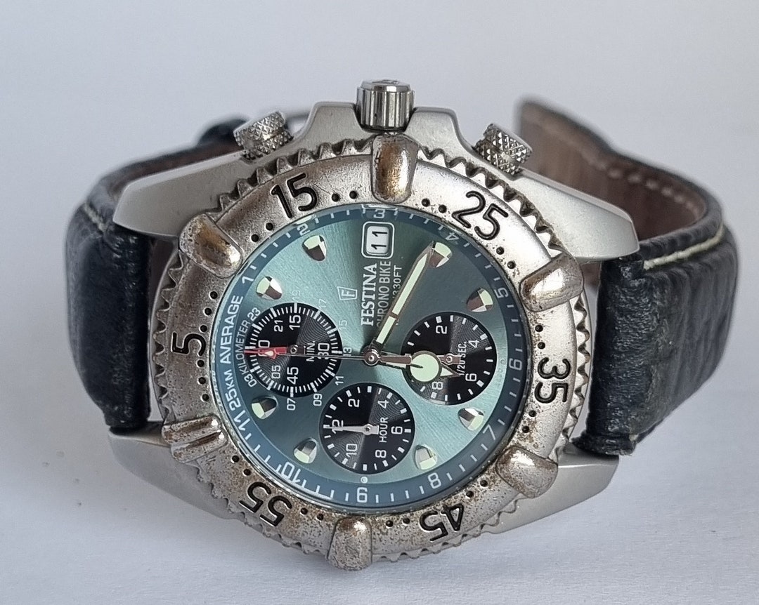 Buy Vintage Spanish FESTINA Chrono Bike 8890 Chronograph Men s Quartz Watch Online in India Etsy