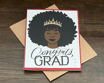 African American Graduation Card, Melanin Queen Graduation Card, African American Woman, African American Woman Greeting Card