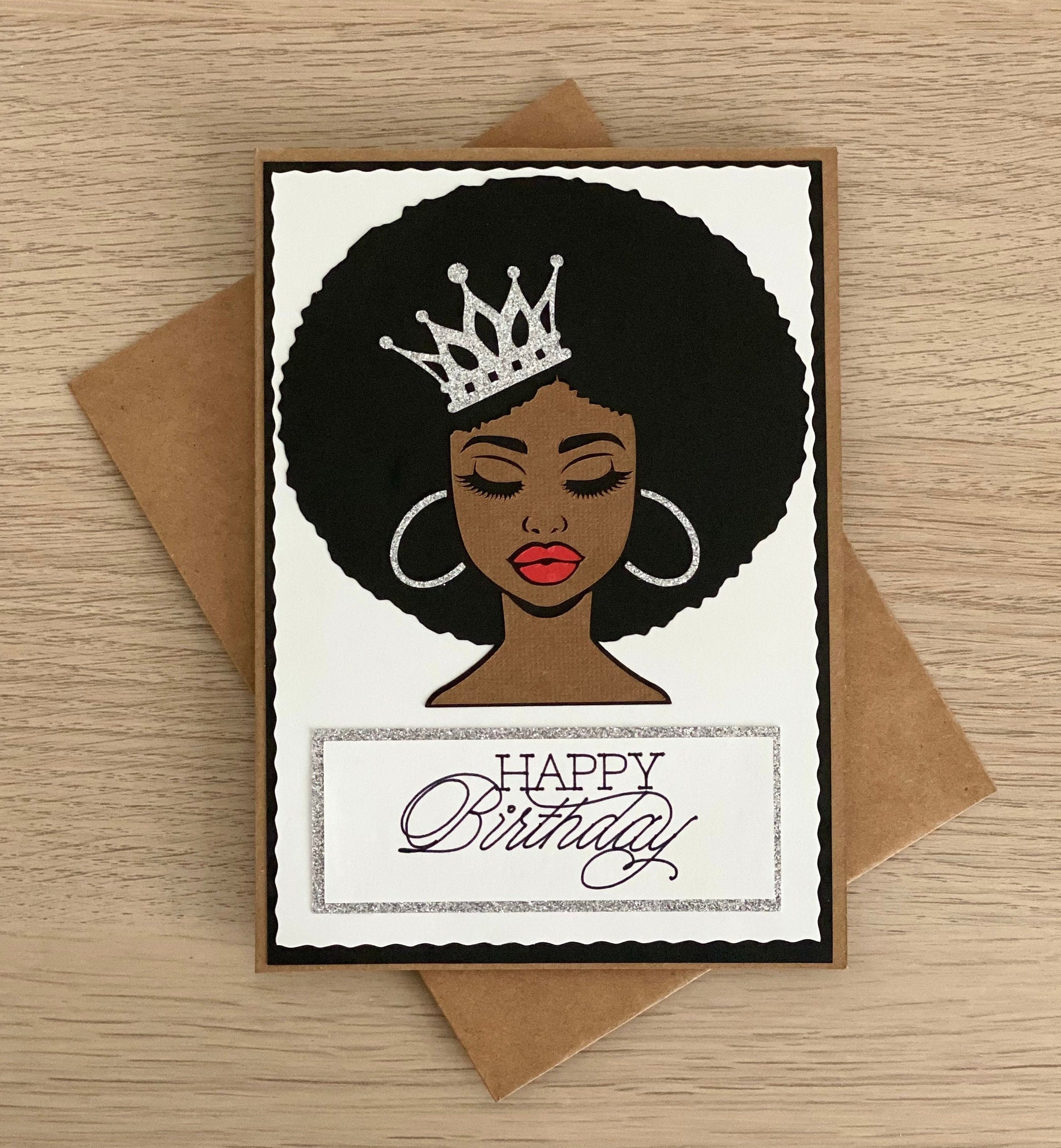 Cartes Cadeaux Cartes / Billets Cadeaux Mignons à Thème Tournesol Et Afro- Américain - Pour Diva Billet Cadeau Afro-américain Mignon, image size:2047x2214