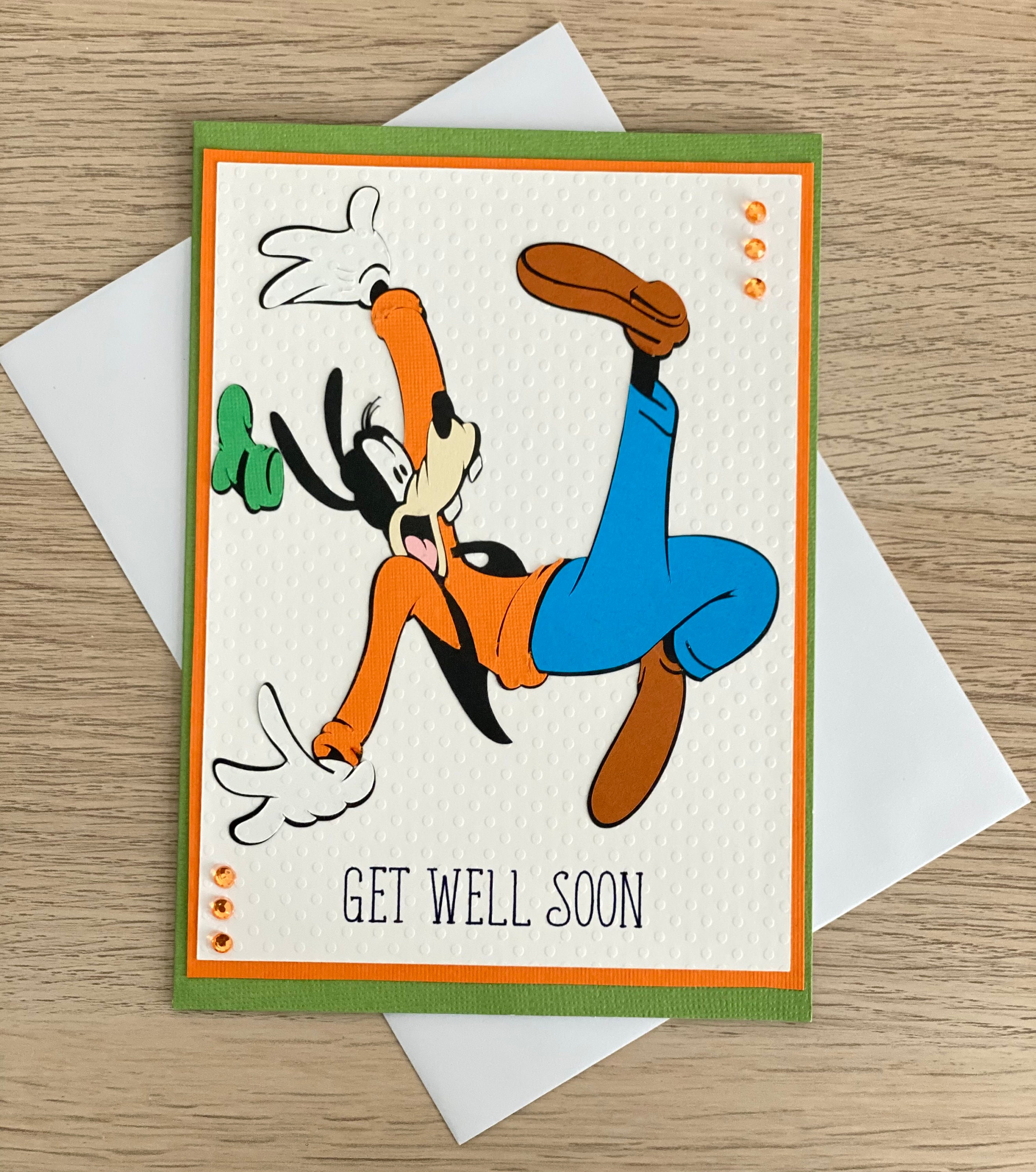 Goofy Get Well Soon Card Handmade Disney Card Goofy Etsy