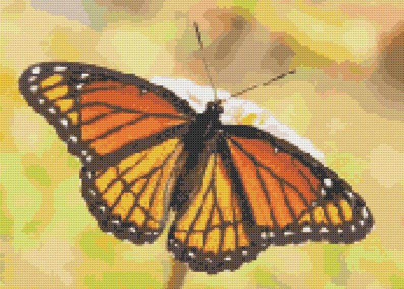 Butterfly cross stitch pattern monarch butterfly monarch | Etsy