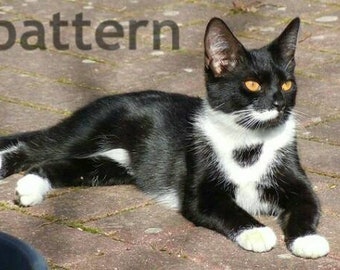 Tuxedo cat cross stitch pattern, cross stitch pattern, cat cross stitch, tuxie pattern, pattern keeper, black cat pattern