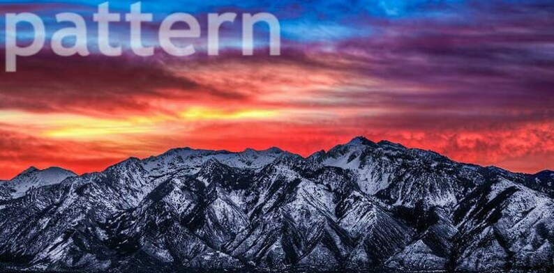 Cross Stitch Chart Pattern Autumn Mountain Sunset Cross Stitch Chart Pattern Autumn Mountain Sunset