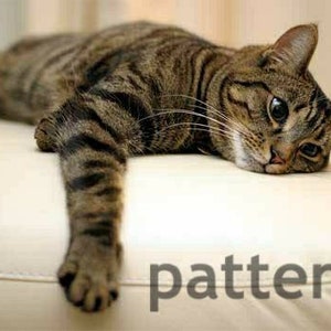 Tired tabby cross stitch pattern, cross stitch pattern, cat pattern, pattern keeper, tabby cat pattern, PDF pattern, animal cross stitch