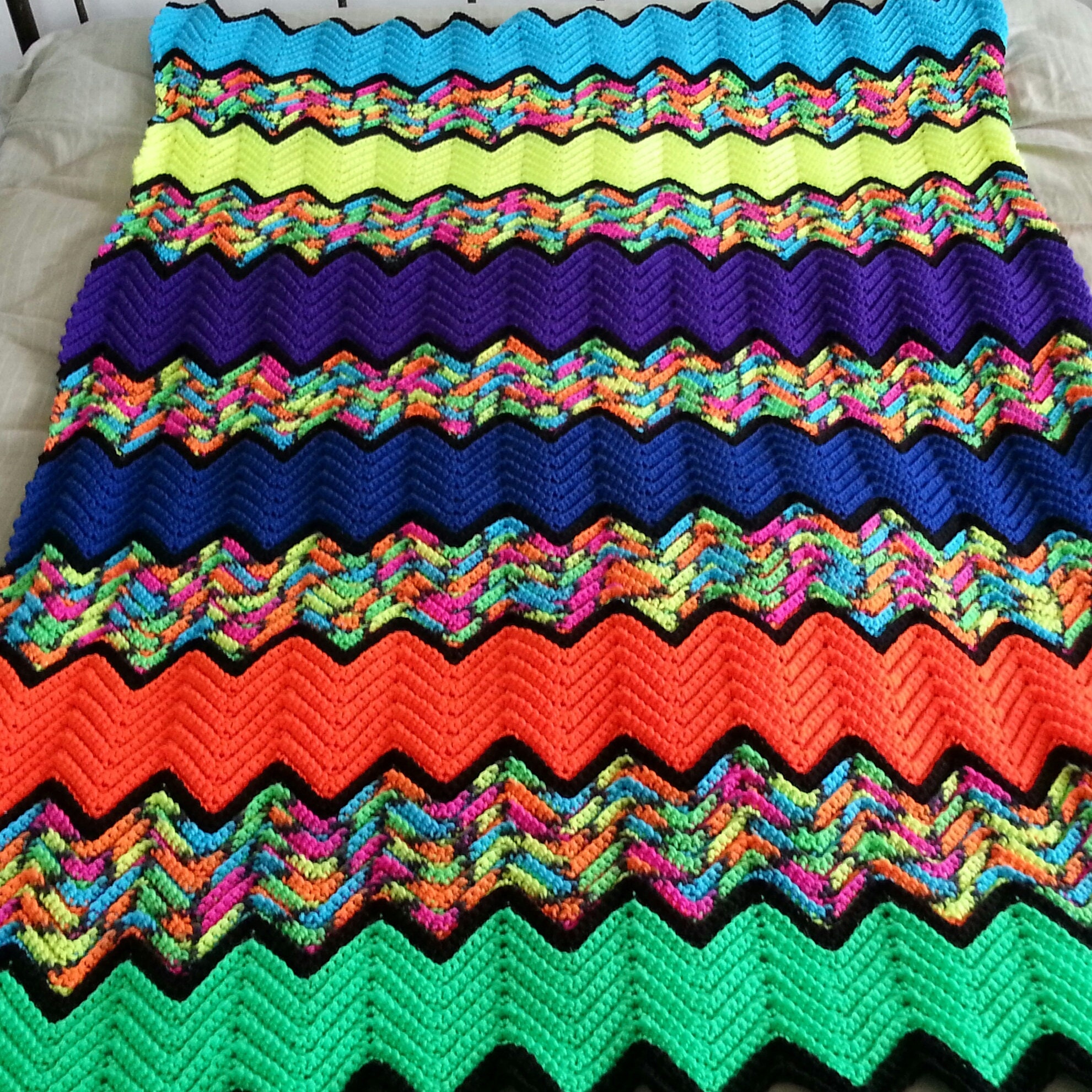 Chevron Afghan Pattern, Zig Zag Afghan Pattern, Ripple Afghan Pattern, Crochet Afghan Pattern ...