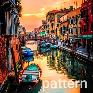 Venice cross stitch, pattern keeper, Italy cross stitch, Venice pattern, counted cross stitch, PDF, large patten image 2