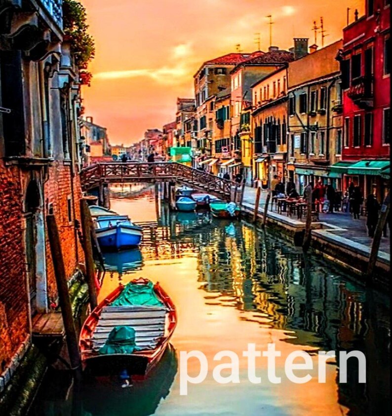 Venice cross stitch, pattern keeper, Italy cross stitch, Venice pattern, counted cross stitch, PDF, large patten image 2