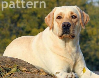 Modèle de point de croix de laboratoire jaune, gardien de modèle, modèle de point de croix de chien, modèle de Labrador, broderie de chien, broderie de laboratoire jaune