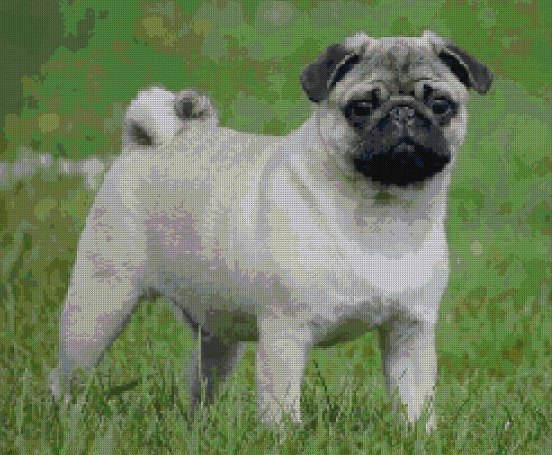 Pug Cross Stitch Pattern, Cross Stitch Pattern, Pattern Keeper, Dog