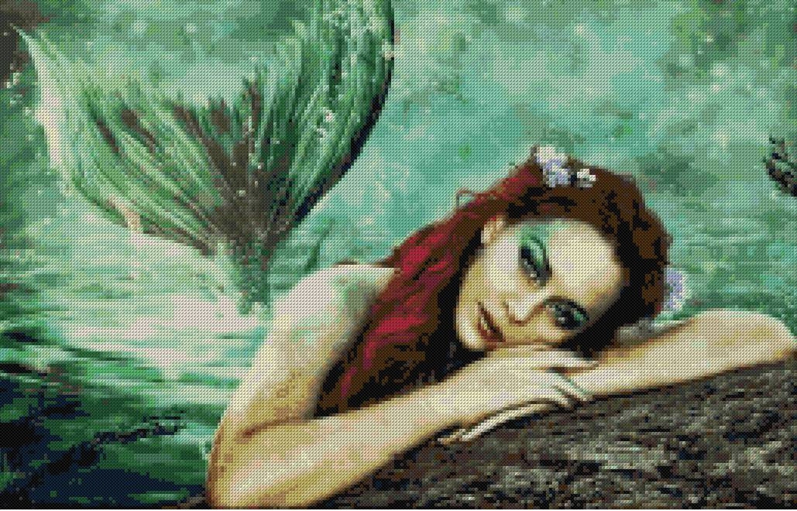 Mermaid Cross Stitch Pattern Cross Stitch Pattern Mermaid - Etsy
