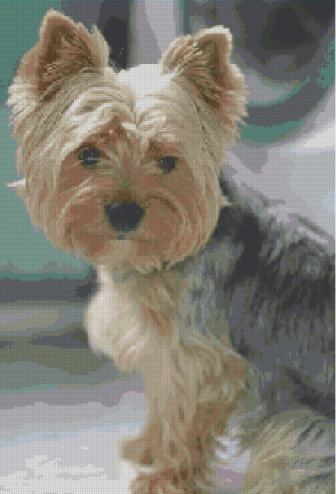Yorkie Cross Stitch Pattern, Cross Stitch Pattern, Yorkie Pattern, Dog