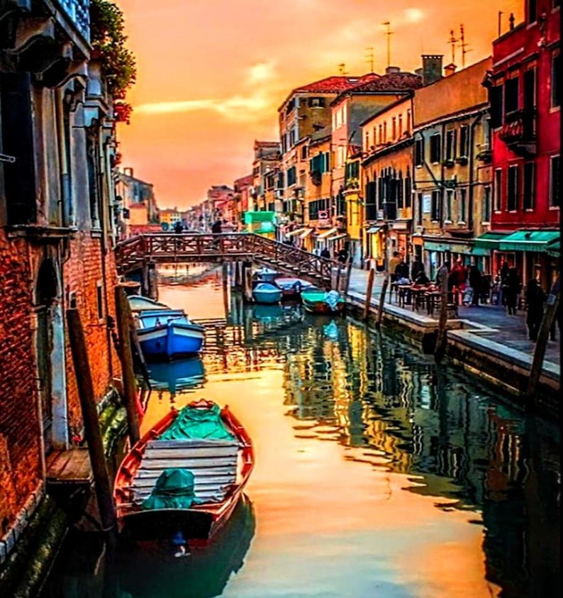 Venice cross stitch, pattern keeper, Italy cross stitch, Venice pattern, counted cross stitch, PDF, large patten image 1
