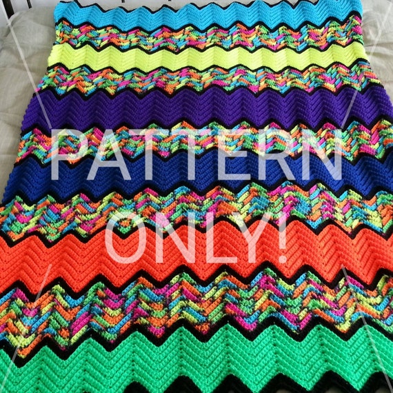 Chevron Afghan Pattern Zig Zag Afghan Pattern Ripple Afghan Etsy
