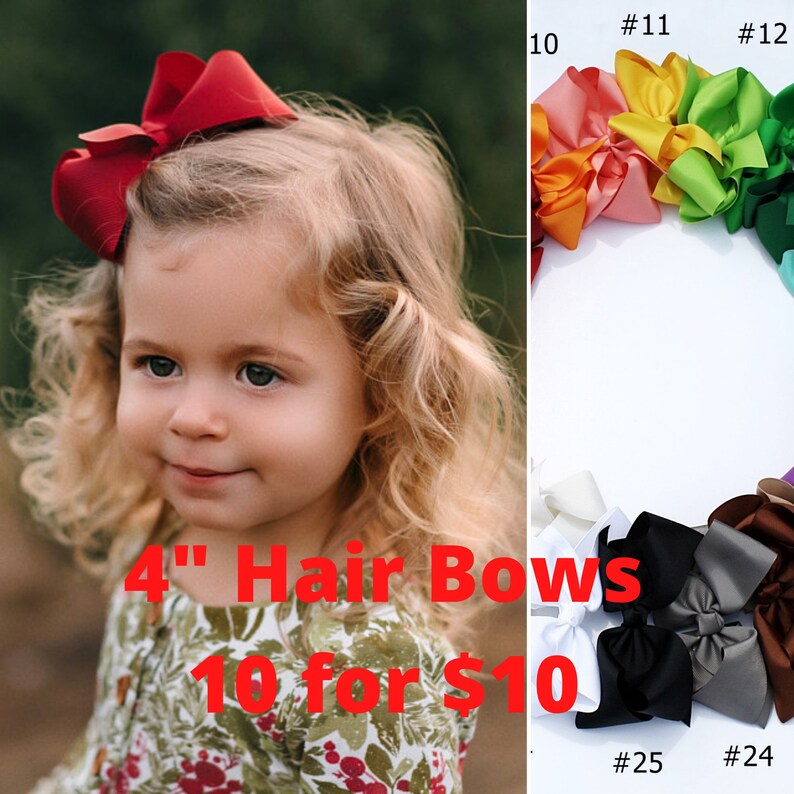 Hair bows Baby Girl Hair Bows for girls baby gift 4 inch Etsy