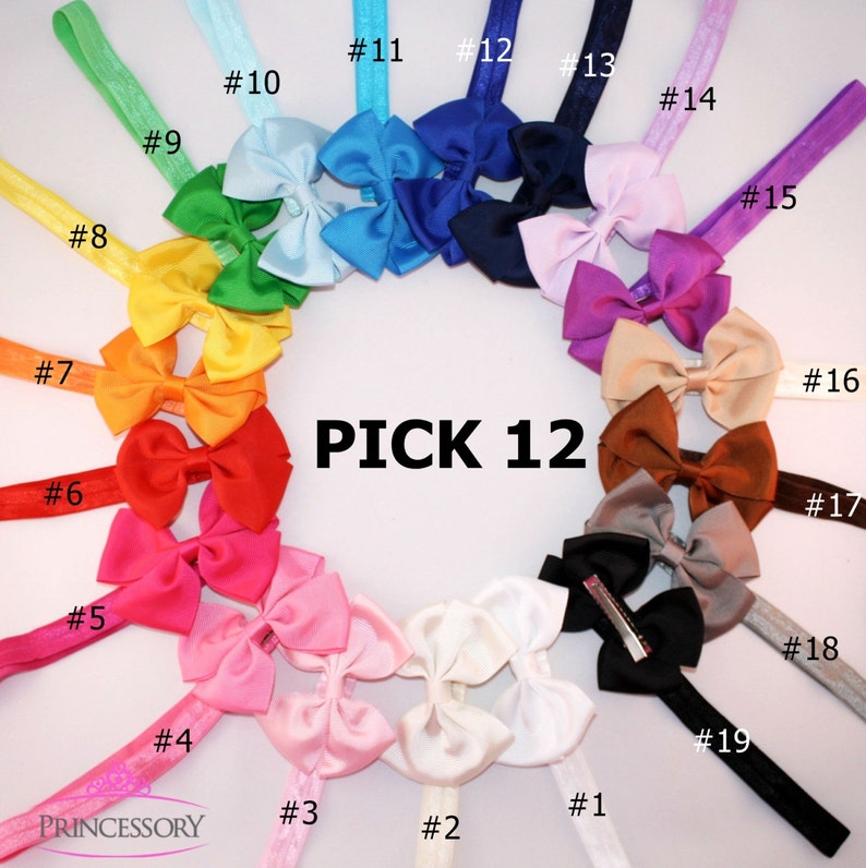 baby hair headbands accessories elastic girl removable navy bow clip