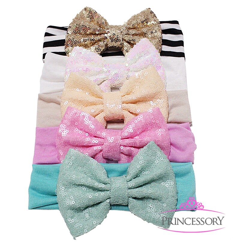 Baby Girl Headband Baby Headband Sequin Bow Headband Etsy