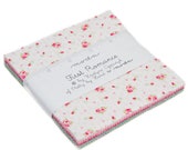 FREE SHIPPING First Romance Charm Pack, Tiny Prints in Spring Colors, Precut 5-Inch Squares in Pink, Red, Blue, Green, White