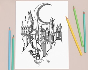 Magic Castle Tattoo Template Digital Download