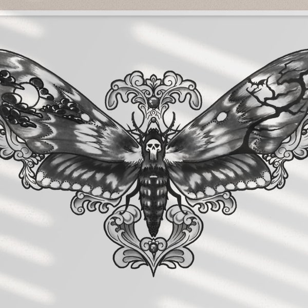 Moth Tattoo - Etsy