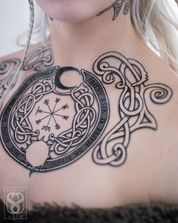 Ensemble De Tatouage Viking Vegvisir