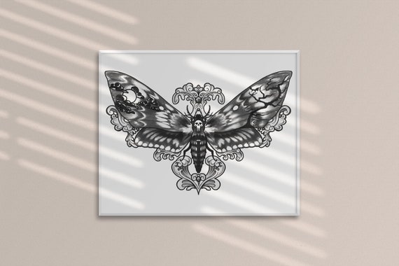 Death's Head Moth Tattoo Template Digital Download - Etsy
