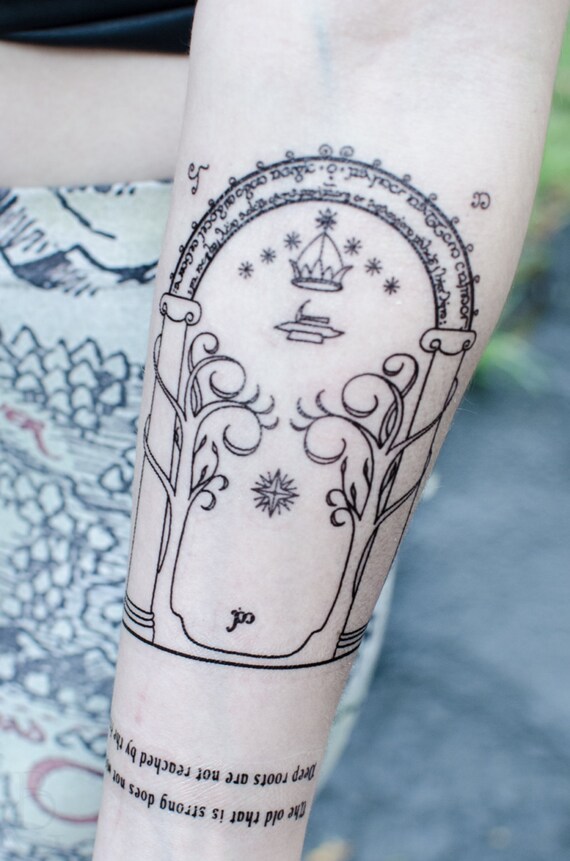 Durin S Door Temporary Tattoo Etsy